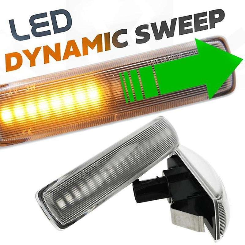 2Pcs Silver Lens Amber LED Turn Signal Dynamic Side Marker Lights for Freeland 2 3 4 Sport