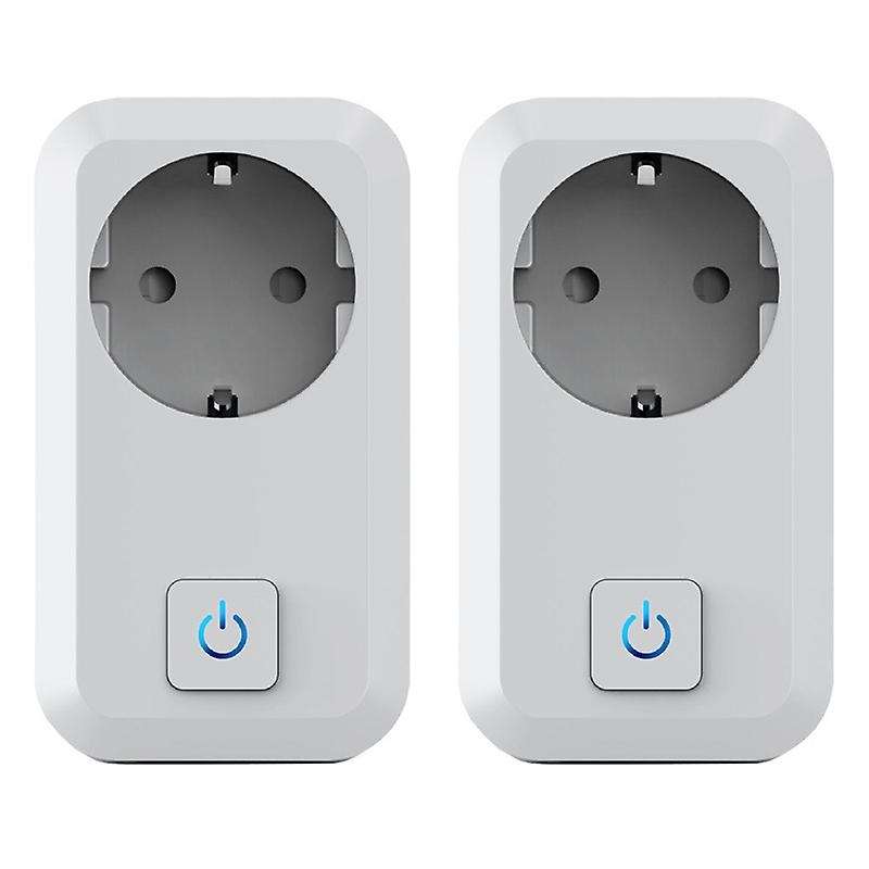 2Pcs Smart Wifi Power Plug with Power Monitor Smart Home Wifi Wireless Socket Works for Alexa Google