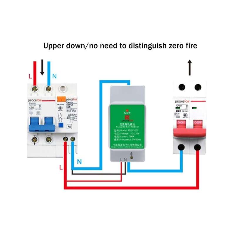 2Pcs Single Phase 6-in-1 AC Electric Rail Wifi Smart Kwh Consumpt Meter Wattmeter Voltmeter Meter
