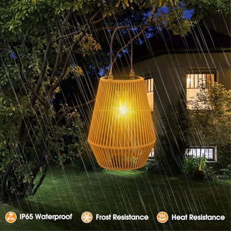 2pcs Solar Lanterns Solar Powered Outdoor Waterproof Lights for Decorating Garden Yard Patio