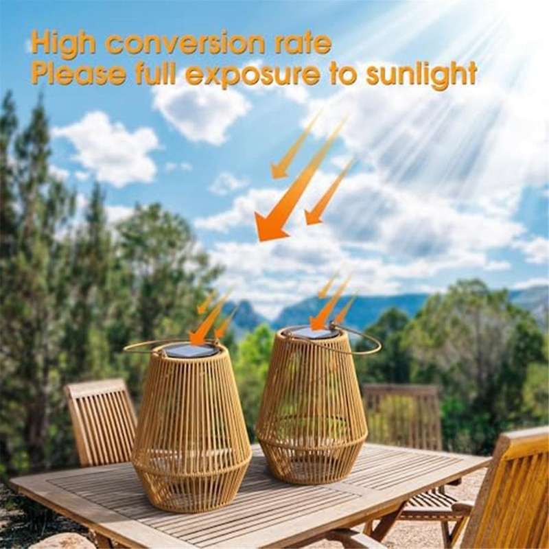 2pcs Solar Lanterns Solar Powered Outdoor Waterproof Lights for Decorating Garden Yard Patio