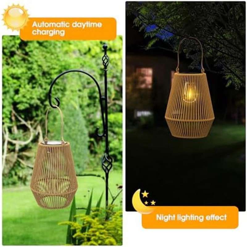 2pcs Solar Lanterns Solar Powered Outdoor Waterproof Lights for Decorating Garden Yard Patio