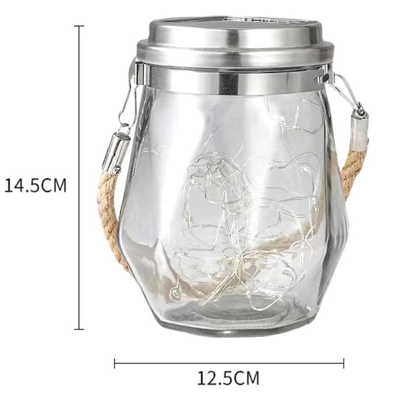 2pcs Solar Lantern Outdoor Waterproof for Christmas Lights Led Hanging Cracked Glass for Outside Gar