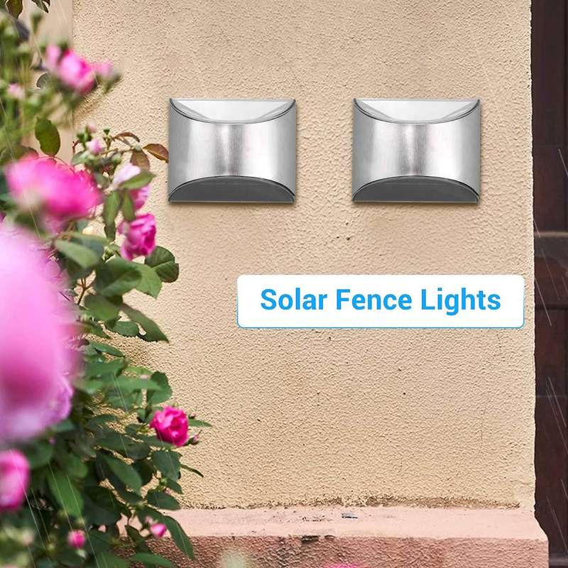 2pcs Solar Light Outdoor Wall Sconce Garden Waterproof Lamp for House Front Door Outside Patio Fenc