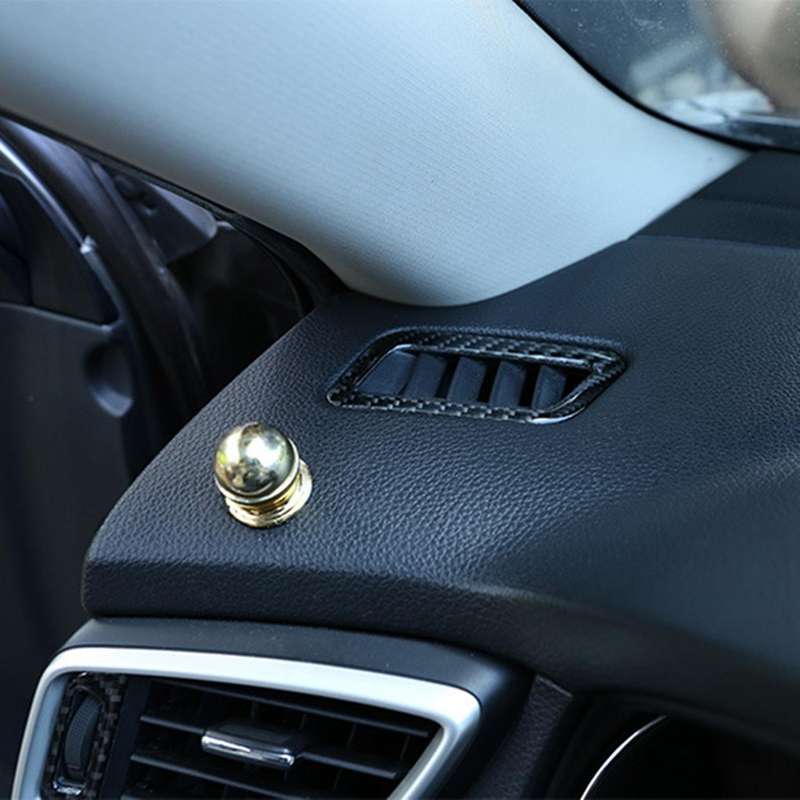 2Pcs Soft Carbon Fiber Front Dashboard Side Air Outlet Trim Conditioning Vent Cover Sticker for 2014