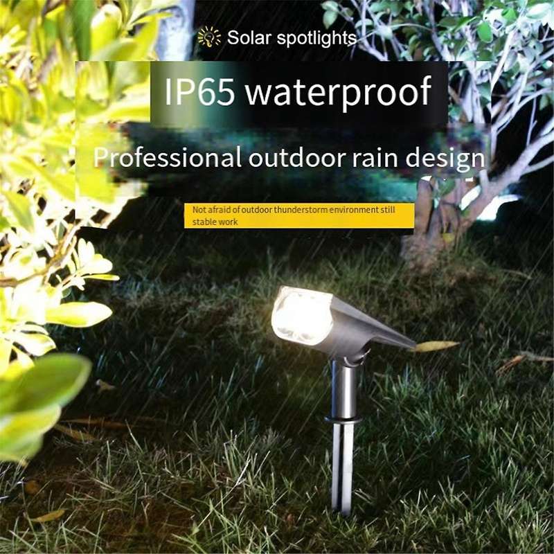 2pcs Solar Spot Lights Bright Led Solar Lights Ip65 Waterproof Landscape Spotlights