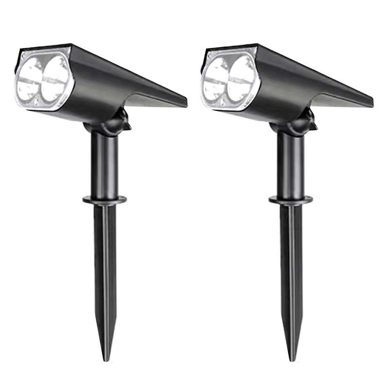 2pcs Solar Spot Lights Bright Led Solar Lights Ip65 Waterproof Landscape Spotlights