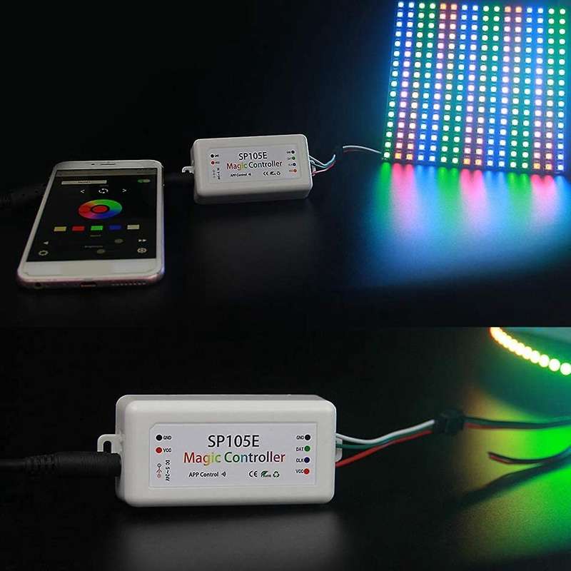 2Pcs SP105E Light Strip Controller Mobile Phone Smart Bluetooth Color Controller LED Full Color Cont