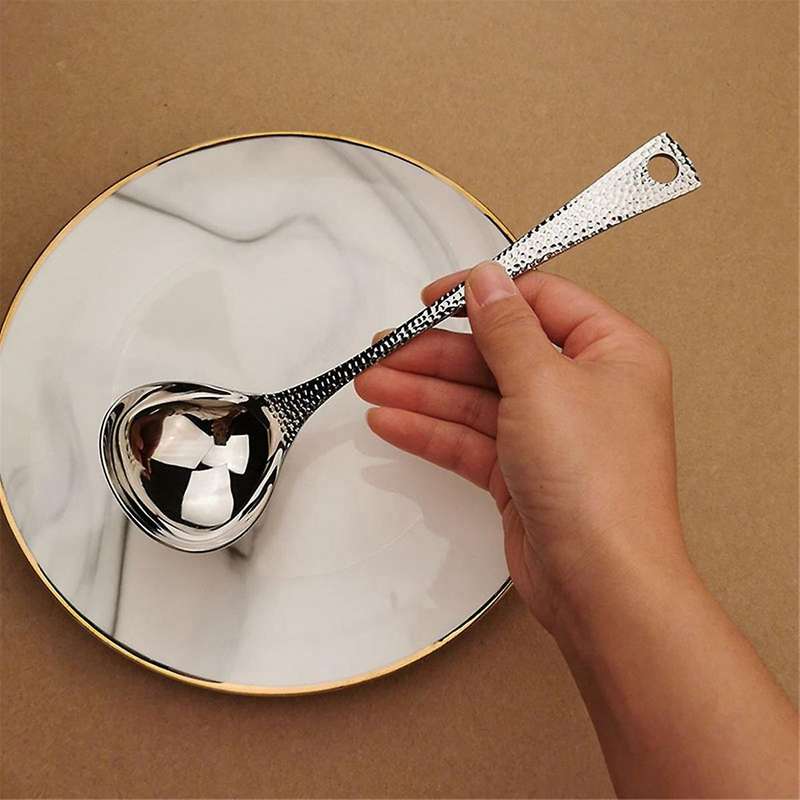 2Pcs Soup Ladles Filtering Ladle Soup Colander Strainer Scoop Skimmer Slotted Spoon Long Handle Stai