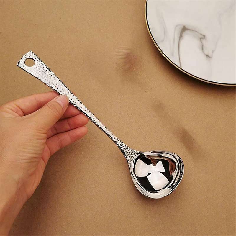 2Pcs Soup Ladles Filtering Ladle Soup Colander Strainer Scoop Skimmer Slotted Spoon Long Handle Stai