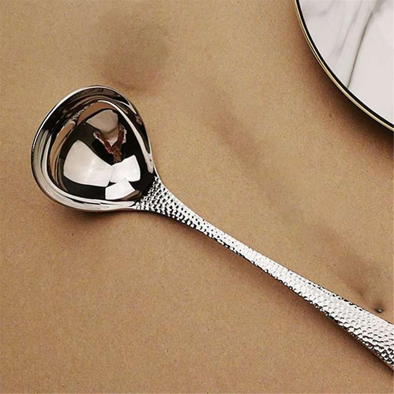2Pcs Soup Ladles Filtering Ladle Soup Colander Strainer Scoop Skimmer Slotted Spoon Long Handle Stai