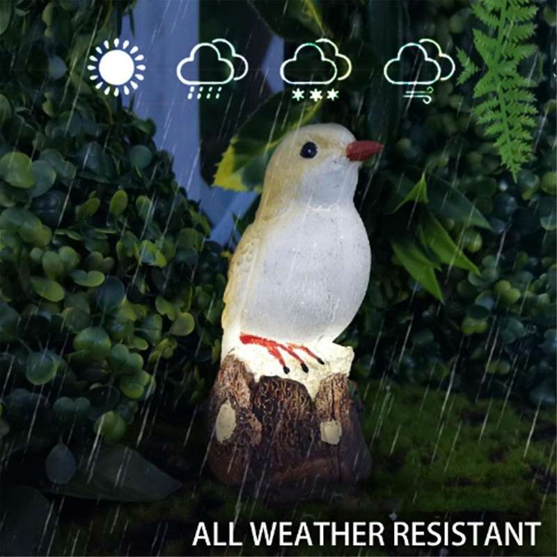 2pcs Solar Lights Outdoor Solar Parrot Light Bird Resin Craft Lawn Balcony Night Light Garden Decor