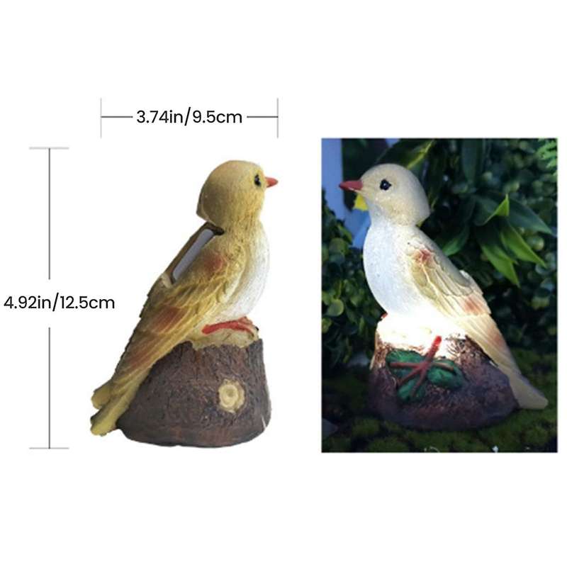 2pcs Solar Lights Outdoor Solar Parrot Light Bird Resin Craft Lawn Balcony Night Light Garden Decor