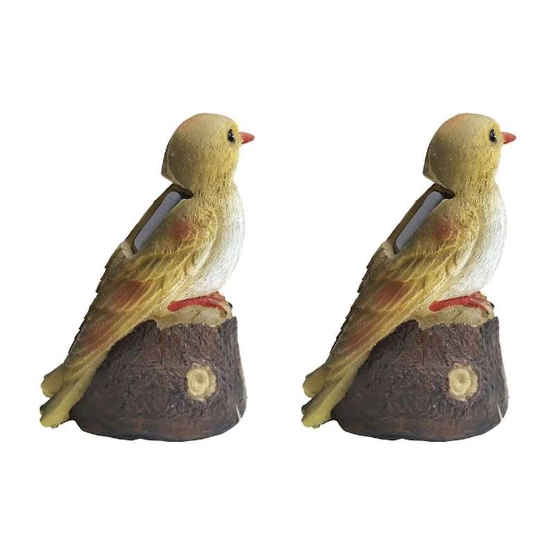 2pcs Solar Lights Outdoor Solar Parrot Light Bird Resin Craft Lawn Balcony Night Light Garden Decor