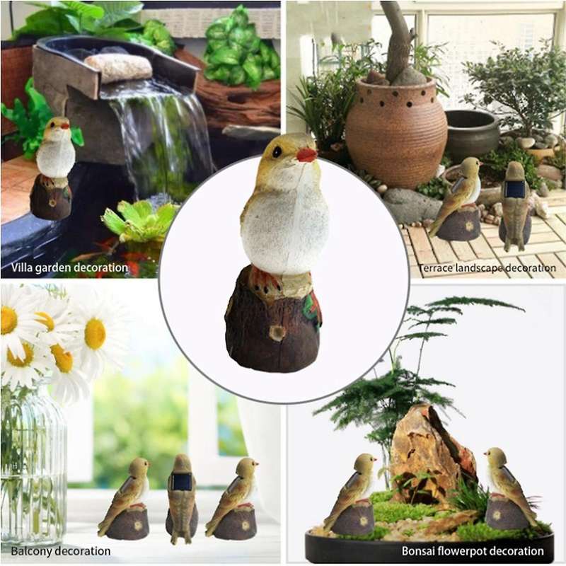 2pcs Solar Lights Outdoor Solar Parrot Light Bird Resin Craft Lawn Balcony Night Light Garden Decor