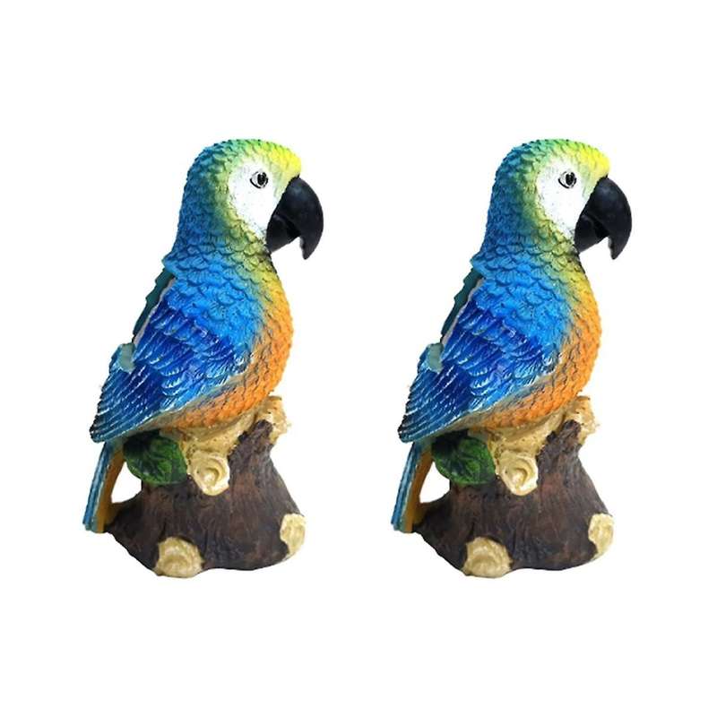 2pcs Solar Lights Outdoor Solar Parrot Light Parrot Resin Craft Lawn Balcony Night Light Garden Deco