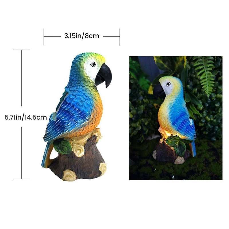 2pcs Solar Lights Outdoor Solar Parrot Light Parrot Resin Craft Lawn Balcony Night Light Garden Deco