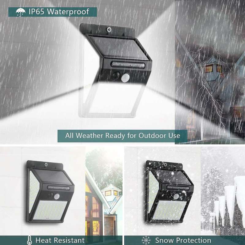 2Pcs Solar Lights Waterproof Solar Motion Sensor Lights Solar Wall Light 144 LED for Garden Patio Pa