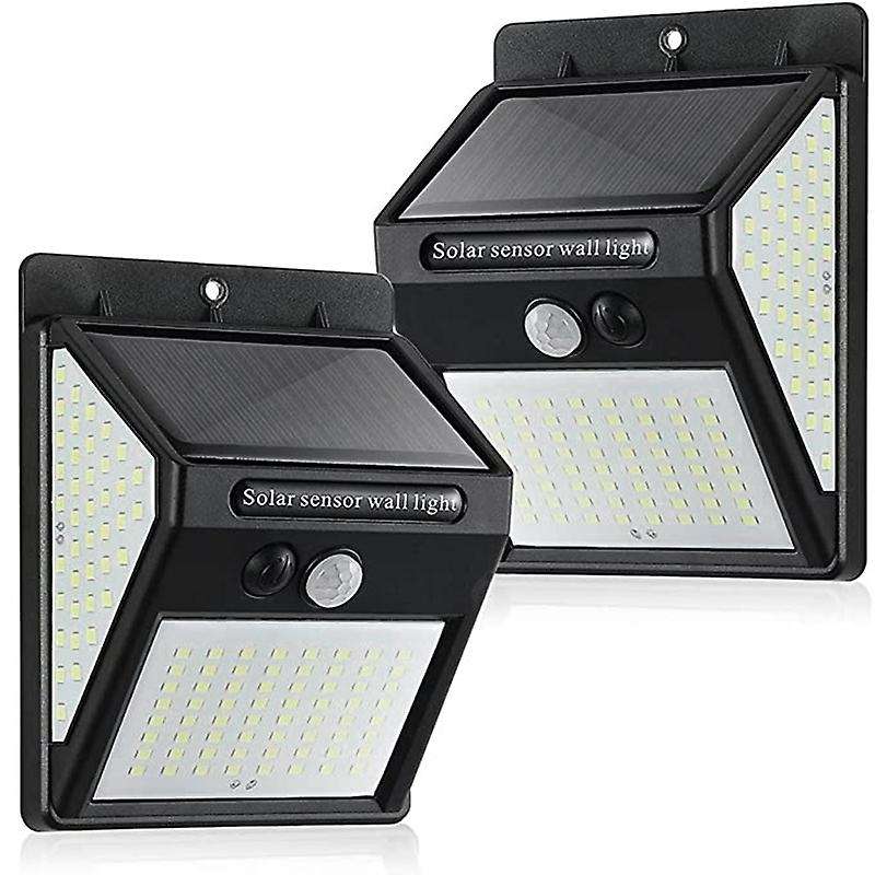 2Pcs Solar Lights Waterproof Solar Motion Sensor Lights Solar Wall Light 144 LED for Garden Patio Pa