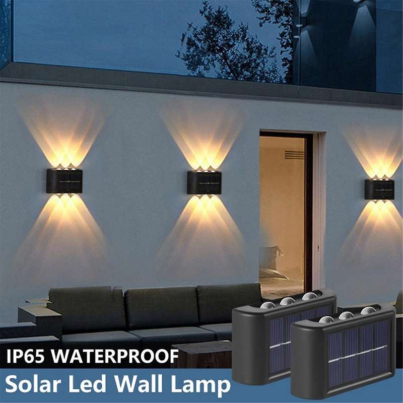 2Pcs Solar Wall Lights Outdoor Waterproof LED Solar Lamp for Garden Balcony Yard Street Decor Lamps