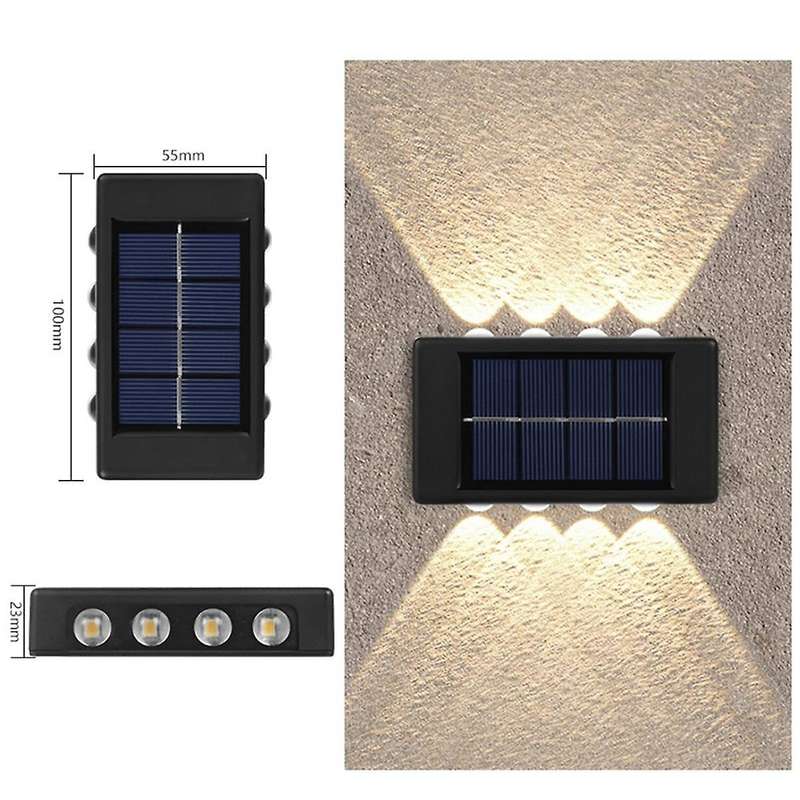 2Pcs Solar Wall Lights Outdoor Waterproof LED Solar Lamp for Garden Balcony Yard Street Decor Lamps