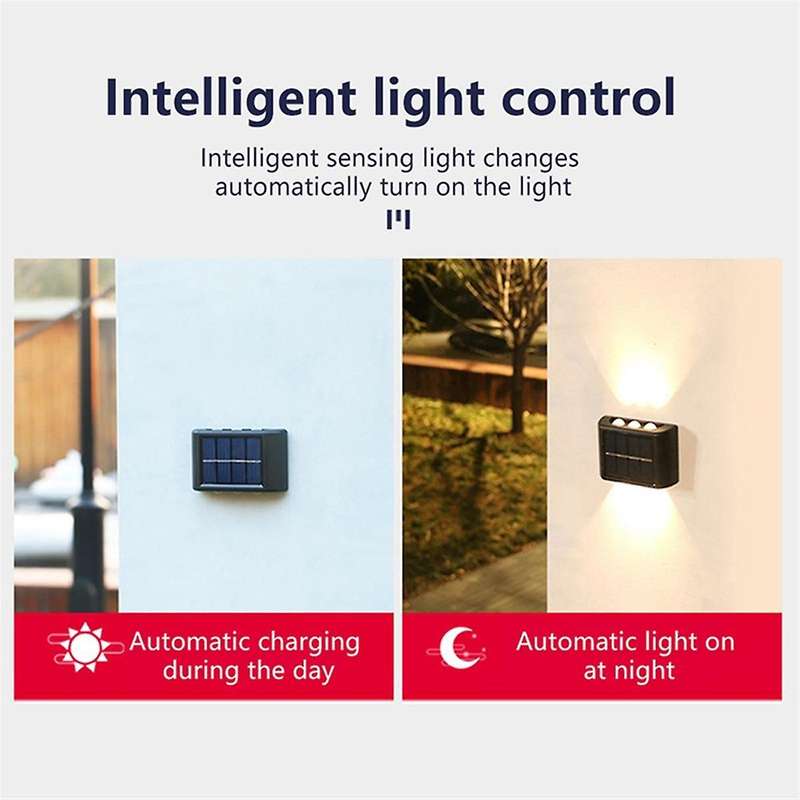 2Pcs Solar Wall Lights Outdoor Waterproof LED Solar Lamp for Garden Balcony Yard Street Decor Lamps