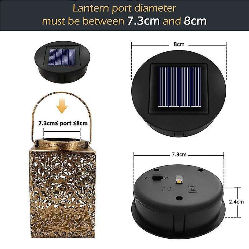 2PCS Solar Light Replacement Top Unit 8cm,Replacement Solar Panels,for Outside Garden Lantern Solar