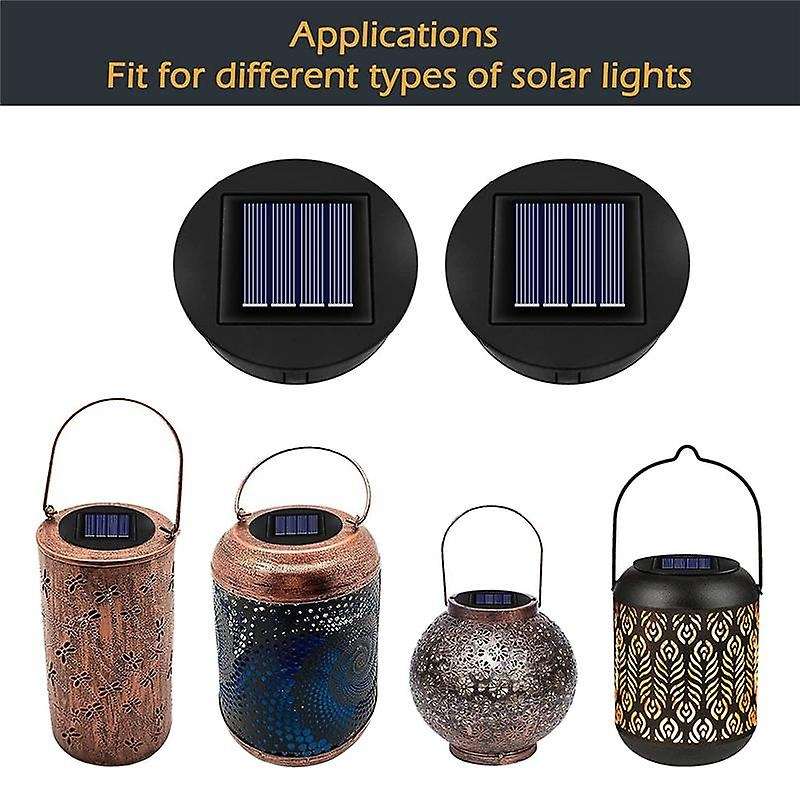 2PCS Solar Light Replacement Top Unit 8cm,Replacement Solar Panels,for Outside Garden Lantern Solar