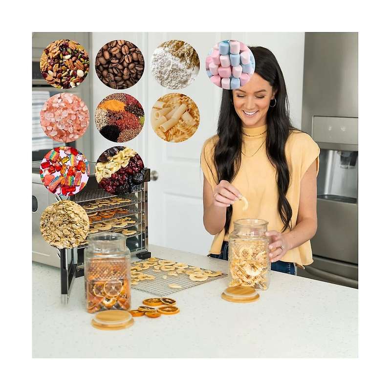 2pcs Square Glass Jars with Bamboo Lid Coffee Pasta Sugar Tea Snack Nuts Cookie Jar with Airtight Li