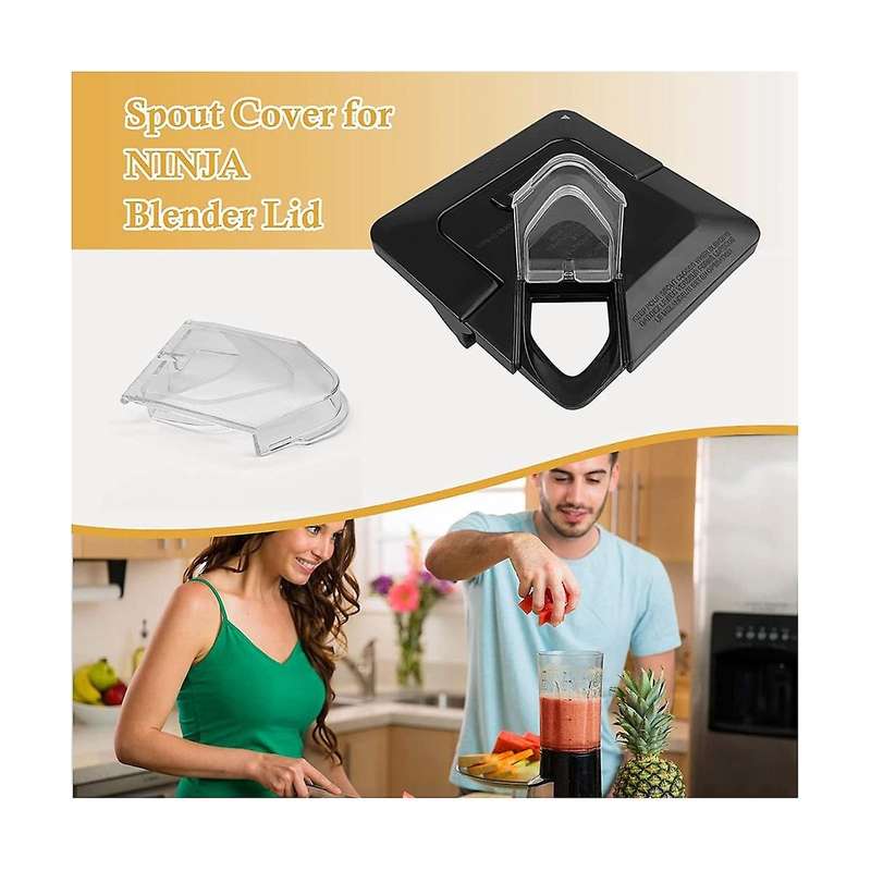 2pcs Spout Cover for Ninja Blender Lid, for Ninja Blender 72oz Pitcher Lid Flap Spout Cover, Clear