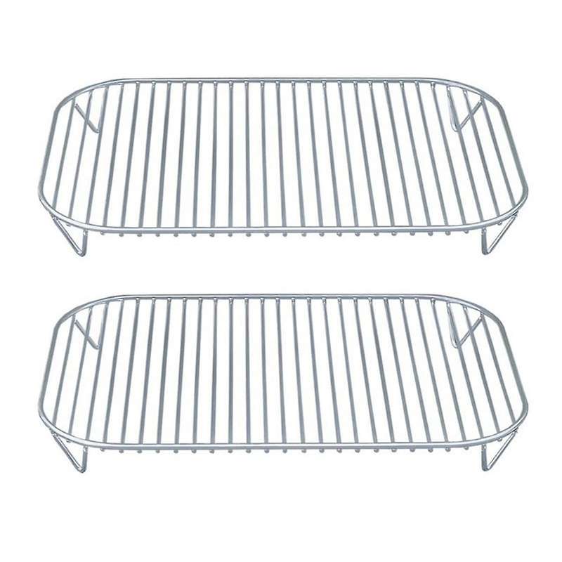 2PCS Stainless Oven Grill Rack Air Fryer Basket for Ninja Woodfire OG701 OG75 7-In-1 Air Fryer Net B
