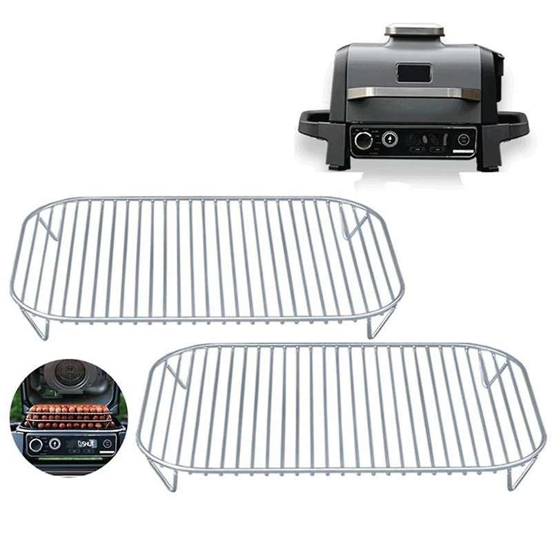 2PCS Stainless Oven Grill Rack Air Fryer Basket for Ninja Woodfire OG701 OG75 7-In-1 Air Fryer Net B