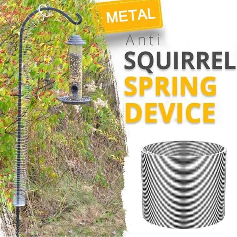 2Pcs Squirrel Proof Spring Device, Metal Squirrel Baffle Barrier Type Coil Anti Squirrel Spring Dev