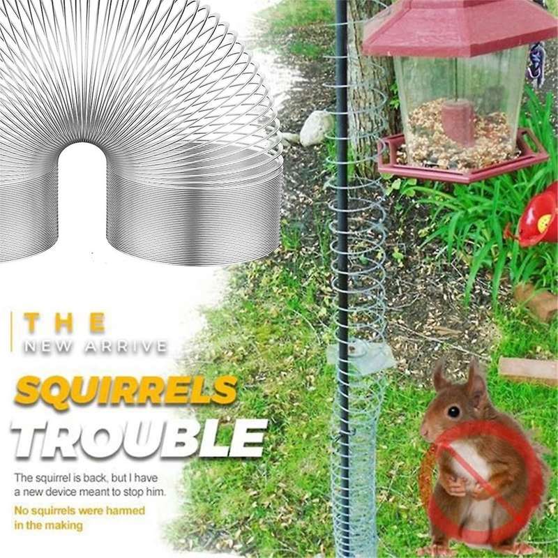 2Pcs Squirrel Proof Spring Device, Metal Squirrel Baffle Barrier Type Coil Anti Squirrel Spring Dev