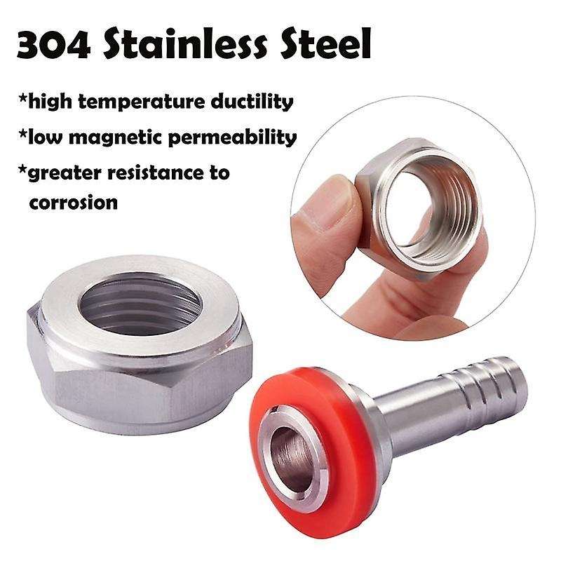 2PCS Stainless Steel Beer Keg Coupler Fitting,Beer Line Connector Kit