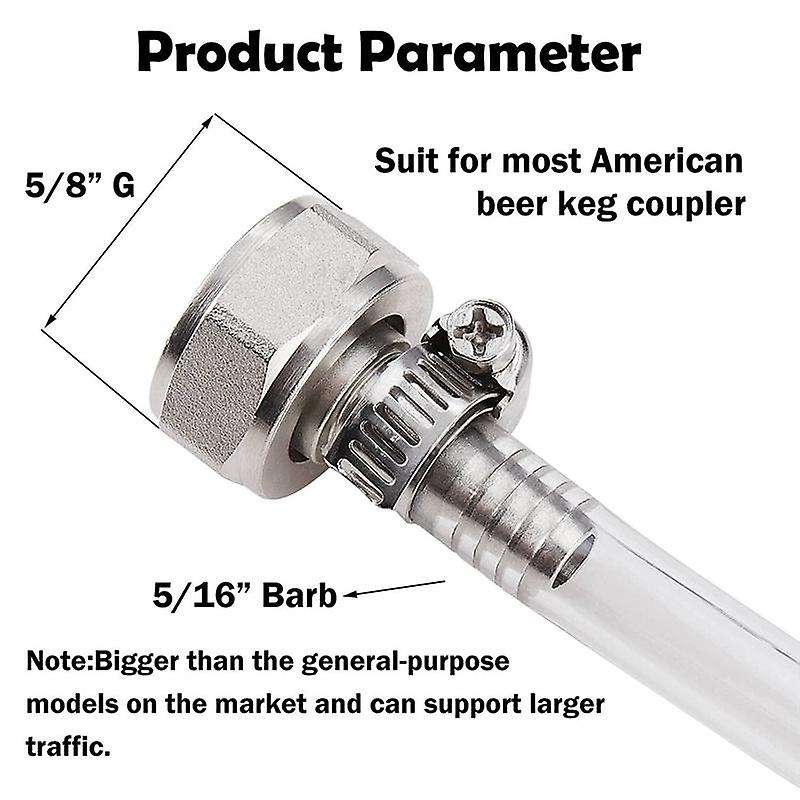 2PCS Stainless Steel Beer Keg Coupler Fitting,Beer Line Connector Kit