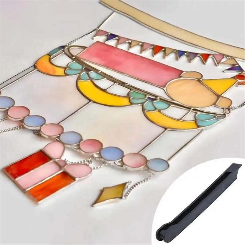 2pcs Stained Glass Copper Hand Foiler, Stained Glass Hand Foiling Tool for 7/32inch Foil Tape