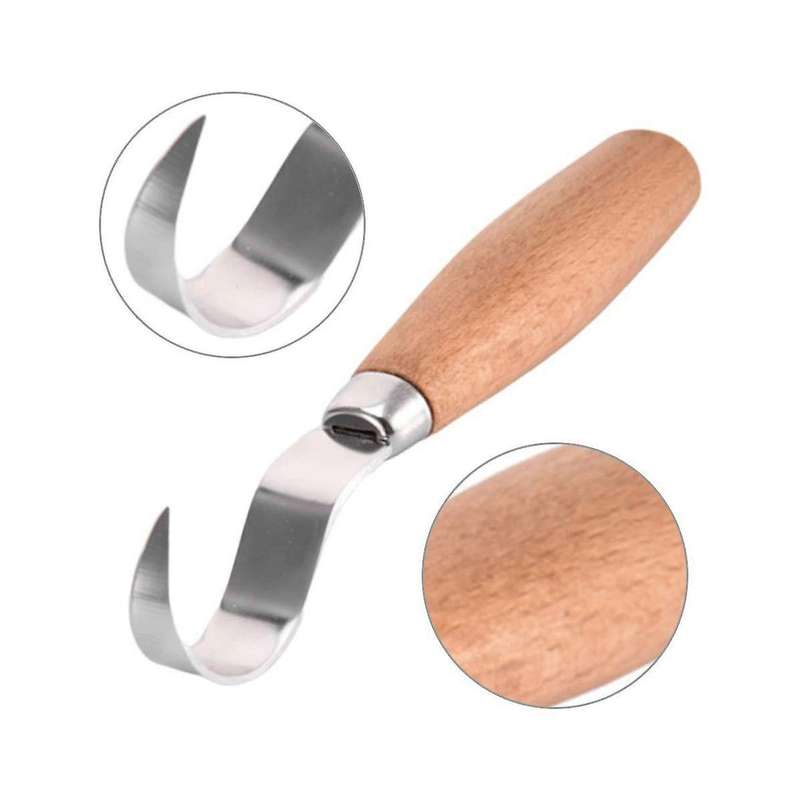 2pcs Stainless Steel Beech Carving Knife Spoon Handle Carving Set Durable Beginner Sculpture Special