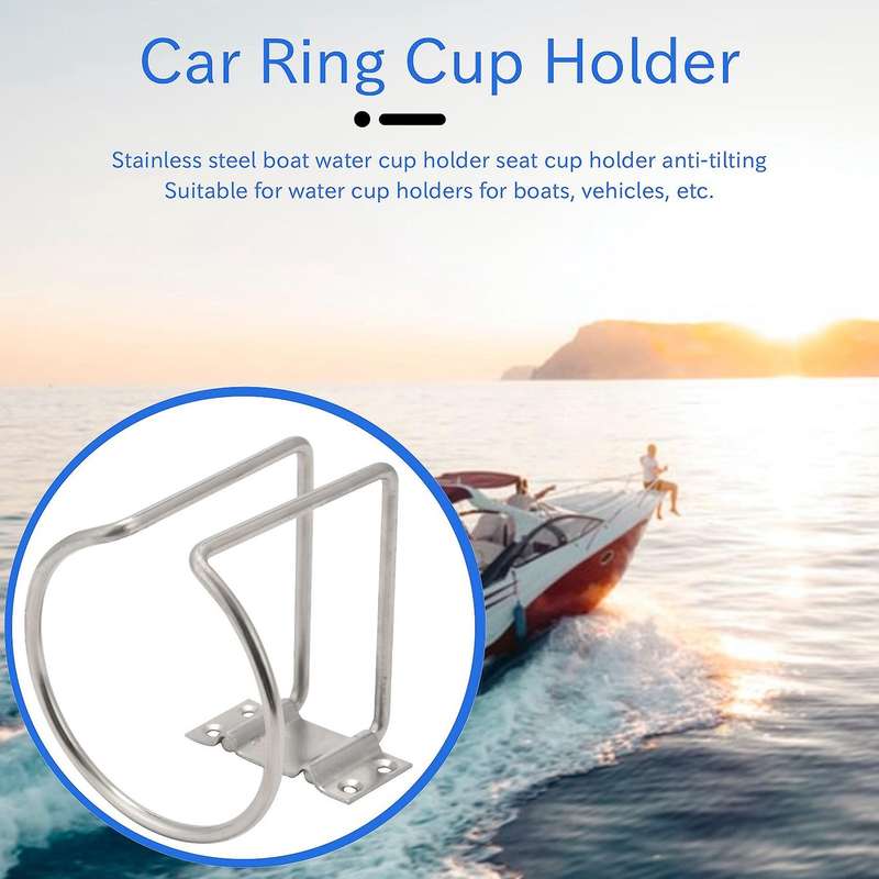 2pcs Stainless Steel Car Boat Ring Cup Drink Holder Bottle Stand for Marine Yacht Truck Rv