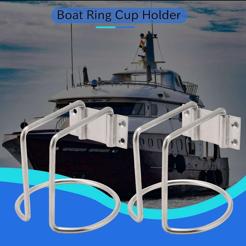 2pcs Stainless Steel Car Boat Ring Cup Drink Holder Bottle Stand for Marine Yacht Truck Rv