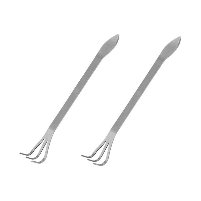 2PCS Stainless Steel Root Rakes with Ergonomic Handles are Suitable for Outdoor Use