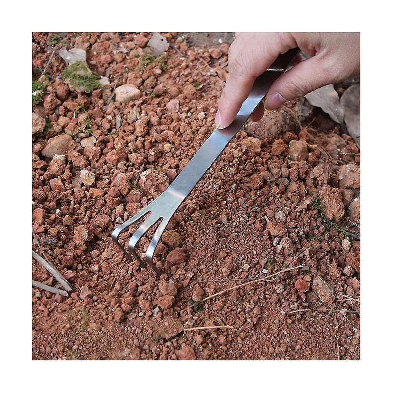 2PCS Stainless Steel Root Rakes with Ergonomic Handles are Suitable for Outdoor Use