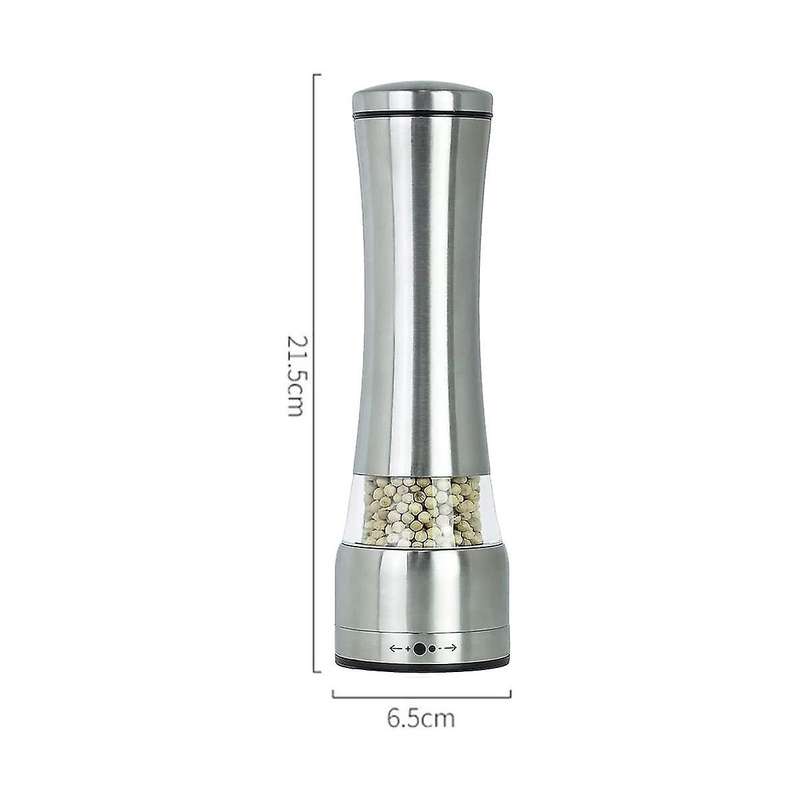 2pcs Stainless Steel Salt Pepper Grinder, Adjustable Coarse and Fine Sea Salt Grinder & Pepper Grin