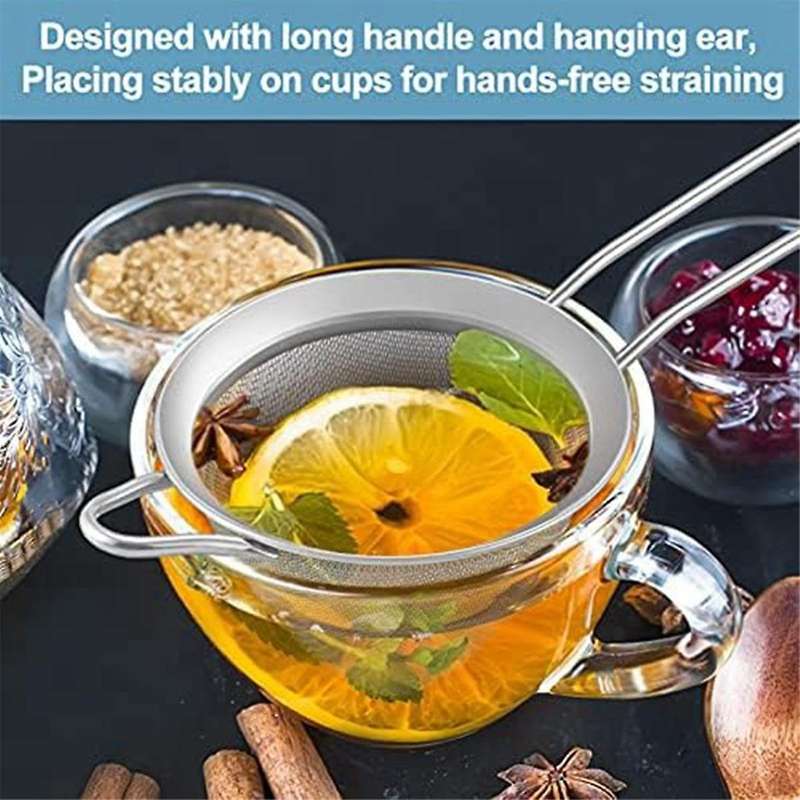 2Pcs Stainless Steel Tea Strainer Small Conical Cone Mesh Strainer for Cocktails Coffee Juice Tea, S