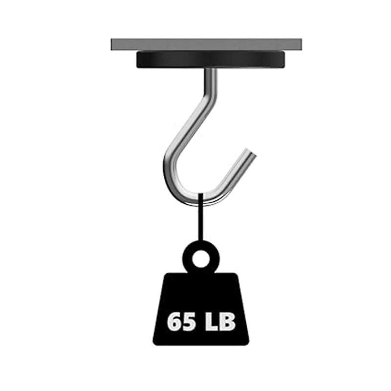 2pcs Strong Rubber Coated Mounting Magnets, 65lbs, Magnetic Assembly Base for Light Strips and Addit