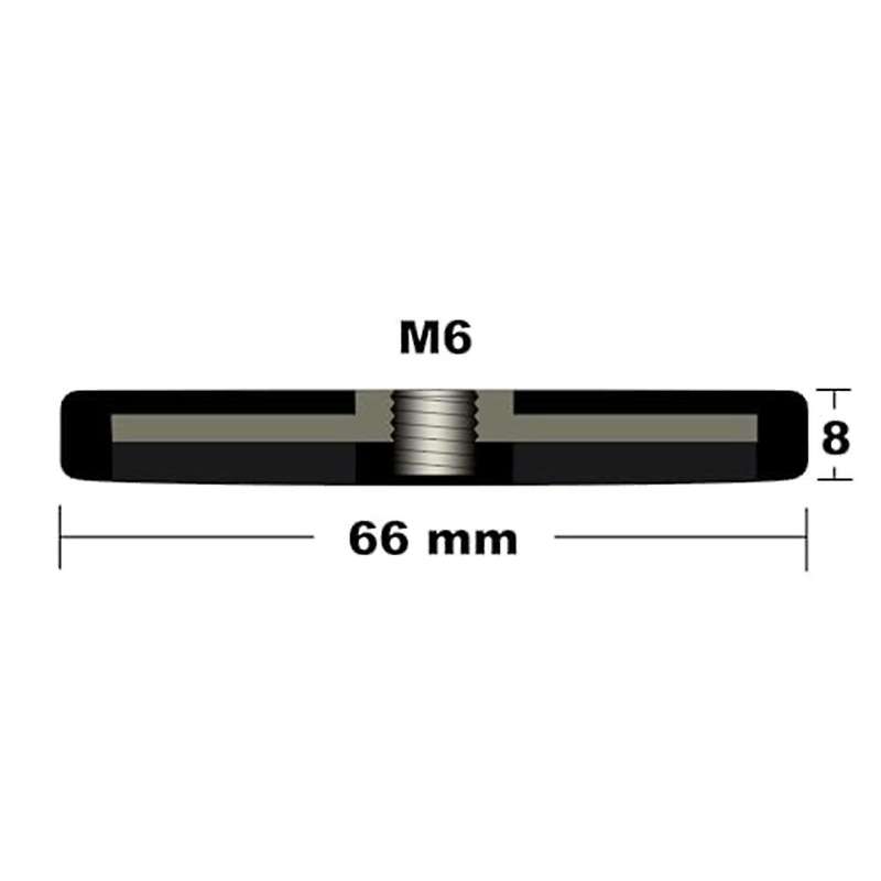 2pcs Strong Rubber Coated Mounting Magnets, 65lbs, Magnetic Assembly Base for Light Strips and Addit