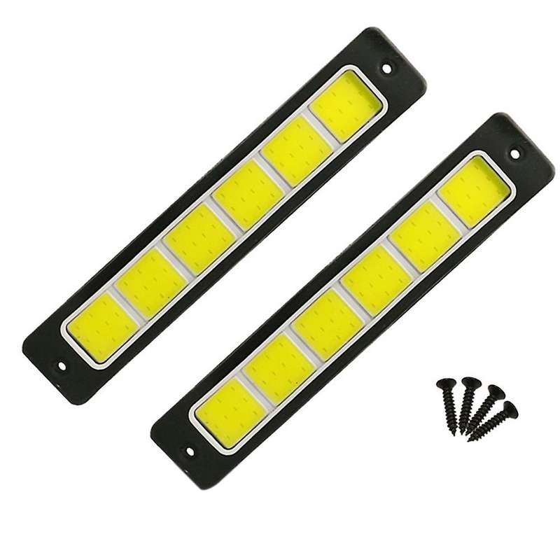 2pcs Super Led Daytime Running Lights Car Driving Fog Lamp Waterproof Flexible Drl Cob 190x35mm 12v