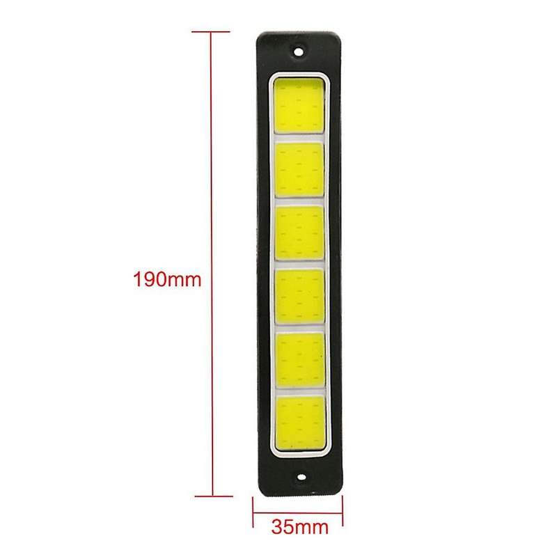 2pcs Super Led Daytime Running Lights Car Driving Fog Lamp Waterproof Flexible Drl Cob 190x35mm 12v