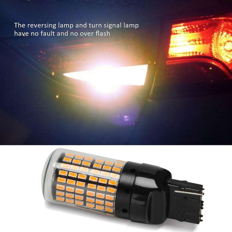 2Pcs Super Canbus T20 7440 W21W Wy21W 144-Smd Reverse Light Turn Signal Light Error Free No Flash T