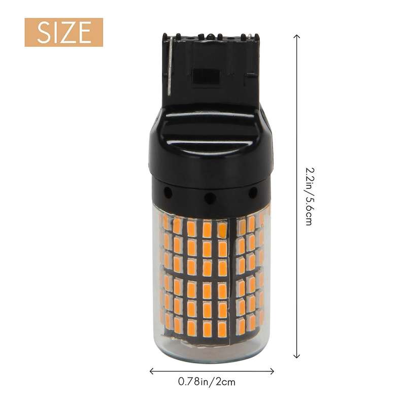 2Pcs Super Canbus T20 7440 W21W Wy21W 144-Smd Reverse Light Turn Signal Light Error Free No Flash T